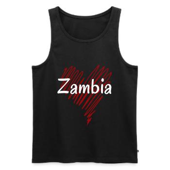 J’aime la Zambie, c’est la Zambie - Débardeur bio Premium Homme - noir - Devant - Michal (187cm)
