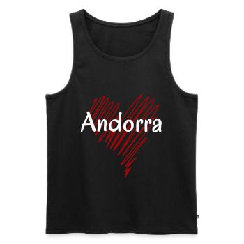 I love Andorra, heart of Andorra - Men's Premium Organic Tank Top - black - Front - AI Model Male 178 light (178cm)