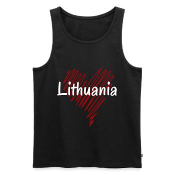 Ich liebe Litauen, Herz Litauen - Männer Premium Bio Tank Top - Schwarz - Vorne - Michal (187cm)