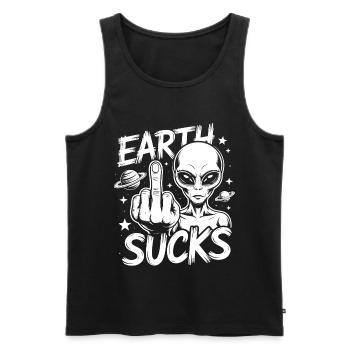 Alien Stinkfinger - Men's Premium Organic Tank Top - black - Front - AI Model Male 178 light (178cm)