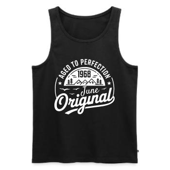 Juni 1968 – Legende der Gipfel und Berge - Männer Premium Bio Tank Top - Schwarz - Vorne - Michal (187cm)