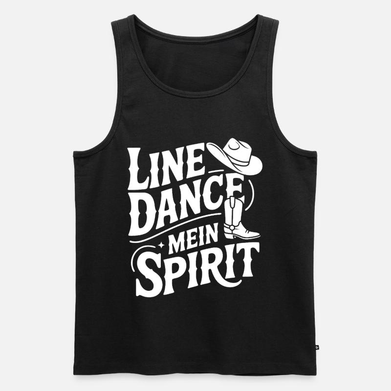 Line Dance Mein Spirit - Männer Premium Bio Tank Top - Schwarz