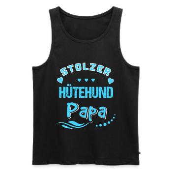 Stolzer Hütehund Papa - Männer Premium Bio Tank Top - Schwarz - Vorne - Michal (187cm)