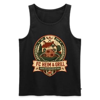 FC Heim & Grill - Männer Premium Bio Tank Top - Schwarz - Vorne - Michal (187cm)