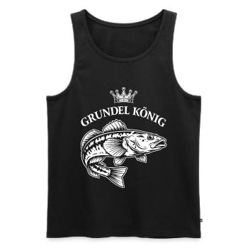 Grundel König Fischgrafik - Männer Premium Bio Tank Top - Schwarz - Vorne - Michal (187cm)