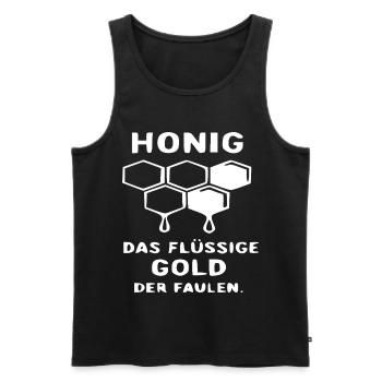 Honigwaben Tropfendes Gold - Männer Premium Bio Tank Top - Schwarz - Vorne - Michal (187cm)