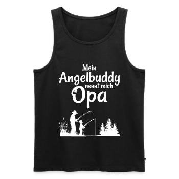 Angeln mit Opa - Männer Premium Bio Tank Top - Schwarz - Vorne - Michal (187cm)
