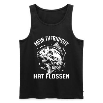 Therapeut Flossen - Männer Premium Bio Tank Top - Schwarz - Vorne - Michal (187cm)
