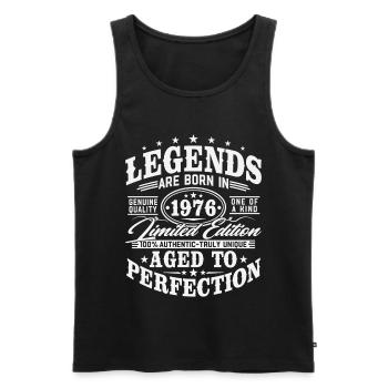 1976 Jahrgang Vintage Geburtstag Geschenk Retro - Männer Premium Bio Tank Top - Schwarz - Vorne - Michal (187cm)