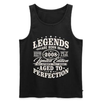 Anniversaire vintage Born Legends 2008 - Débardeur bio Premium Homme - noir - Devant - Michal (187cm)