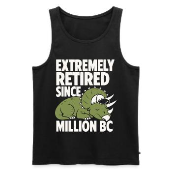 Extremely Retired Triceratops Humor - Men's Premium Organic Tank Top - black - Front - Michal (187cm)