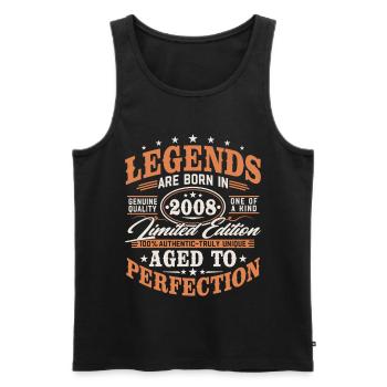 2008 Jahrgang Vintage Geburtstag Geschenk Retro - Männer Premium Bio Tank Top - Schwarz - Vorne - Michal (187cm)