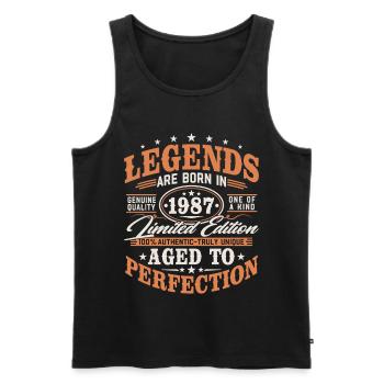 1987 Jahrgang Vintage Geburtstag Geschenk Retro - Männer Premium Bio Tank Top - Schwarz - Vorne - Michal (187cm)