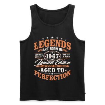 1967 Jahrgang Vintage Geburtstag Geschenk Retro - Männer Premium Bio Tank Top - Schwarz - Vorne - Michal (187cm)