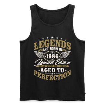 1986 Jahrgang geboren Geburtstag Vintage Geschenk - Männer Premium Bio Tank Top - Schwarz - Vorne - Michal (187cm)