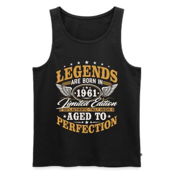 1961 Vintage Born Birthday Vintage Gift - Men's Premium Organic Tank Top - black - Front - Michal (187cm)