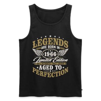 1966 Vintage Born Birthday Vintage Gift - Men's Premium Organic Tank Top - black - Front - Michal (187cm)
