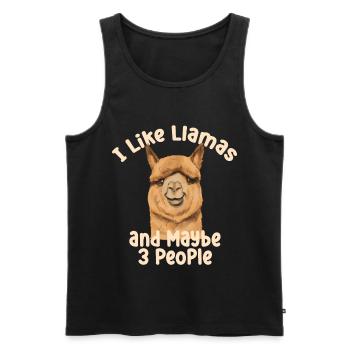Lama - Men's Premium Organic Tank Top - black - Front - AI Model Male 178 light (178cm)