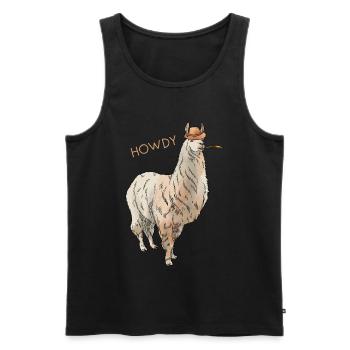 Lama - Men's Premium Organic Tank Top - black - Front - AI Model Male 178 light (178cm)
