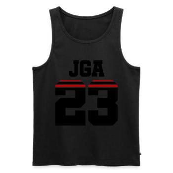 Jga 23 Maillot Enterrement de vie de jeune fille - Débardeur bio Premium Homme - noir - Devant - AI Model Male 178 light (178cm)