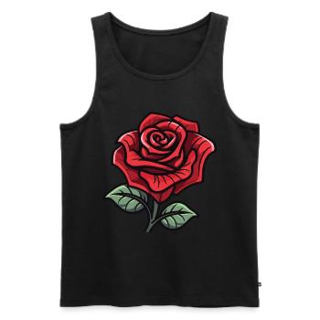Rose Symbole Amour - Débardeur bio Premium Homme - noir - Devant - Michal (187cm)