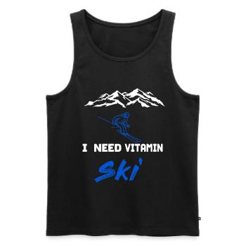 Need Vitamin Ski winter sports skiing design Gift - Men's Premium Organic Tank Top - black - Front - AI Model Male 178 light (178cm)