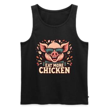 Funny pig with sunglasses - Men's Premium Organic Tank Top - black - Front - AI Model Male 178 light (178cm)