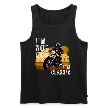Motorcycle Vintage "I Am Not Old I Am Classic" - Men's Premium Organic Tank Top - black - Front - Michal (187cm)