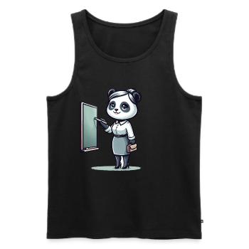 Cute Panda Teacher - Männer Premium Bio Tank Top - Schwarz - Vorne - Michal (187cm)