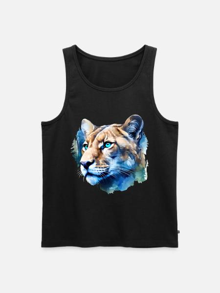 Cougar - Männer Premium Bio Tank Top - Schwarz