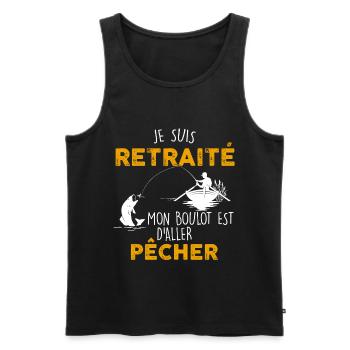 Retraité et pêcheur la belle vie de grand-père - Débardeur bio Premium Homme - noir - Devant - Michal (187cm)