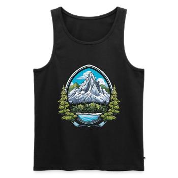 Montagnes Symbole Armoiries - Débardeur bio Premium Homme - noir - Devant - Michal (187cm)