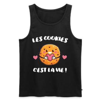Humour Cookies Gâteau Gouter - Débardeur bio Premium Homme - noir - Devant - AI Model Male 178 light (178cm)