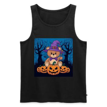 Halloween Teddy Bear Halloween Bear - Men's Premium Organic Tank Top - black - Front - AI Model Male 178 light (178cm)