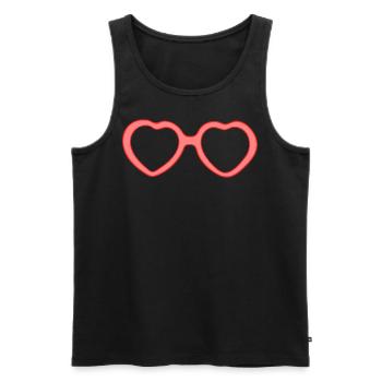 Dear glasses - Men's Premium Organic Tank Top - black - Front - AI Model Male 178 light (178cm)