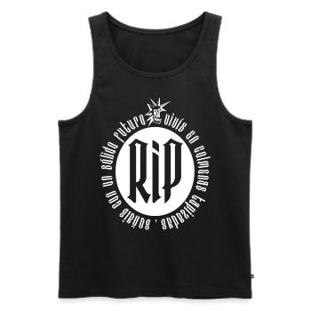 RIP SLAG - Men's Premium Organic Tank Top - black - Front - AI Model Male 178 light (178cm)