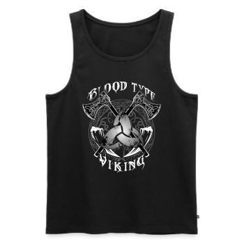 Blutgruppe Wikinger, nordisch, Odin horn - Männer Premium Bio Tank Top - Schwarz - Vorne - AI Model Male 178 light (178cm)
