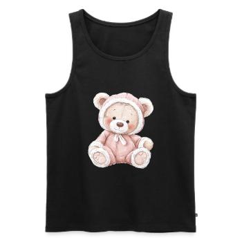 Mignon bébé ours en peluche - Débardeur bio Premium Homme - noir - Devant - Michal (187cm)