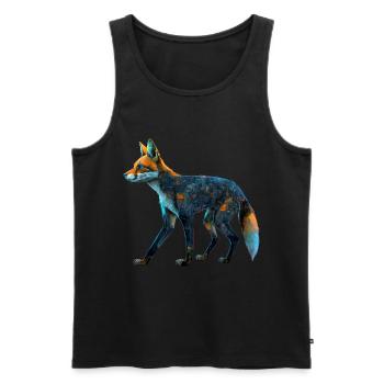 Fuchs Fuchsmotiv Tiere Geschenk Kunst Tiermotiv - Männer Premium Bio Tank Top - Schwarz - Vorne - AI Model Male 178 light (178cm)