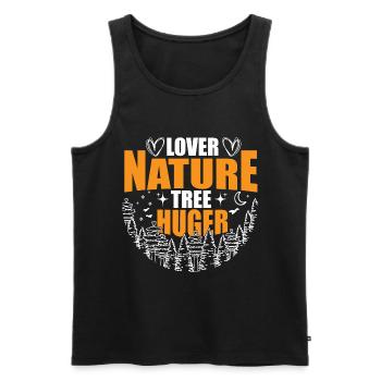 Lover Nature Tree Hugger, love of nature, - Men's Premium Organic Tank Top - black - Front - AI Model Male 178 light (178cm)