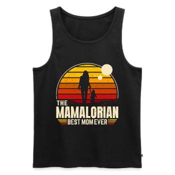 The MAMALORIAN - maman - Vintage Orange - Débardeur bio Premium Homme - noir - Devant - Michal (187cm)
