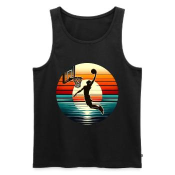 Basketball Basketballer - Männer Premium Bio Tank Top - Schwarz - Vorne - Michal (187cm)