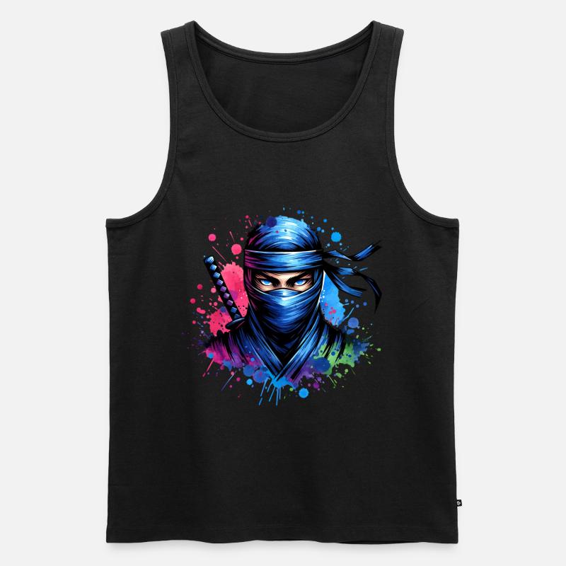 Ninja - Männer Premium Bio Tank Top - Schwarz