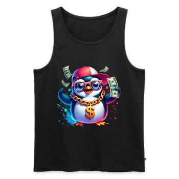 Penguin - Men's Premium Organic Tank Top - black - Front - Michal (187cm)