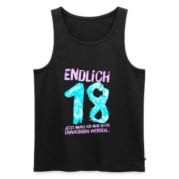 finally 18th birthday adult of legal age - Men's Premium Organic Tank Top - black - Front - AI Model Male 178 light (178cm)