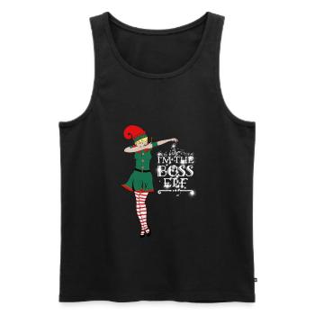 Ich bin die Boss Elfe - Männer Premium Bio Tank Top - Schwarz - Vorne - Michal (187cm)