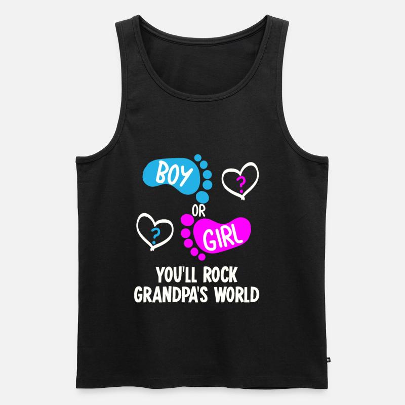 Babyparty Mädchen oder Junge Babyfüße - Männer Premium Bio Tank Top - Schwarz