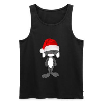 mignon lapin de Noël - Débardeur bio Premium Homme - noir - Devant - Michal (187cm)