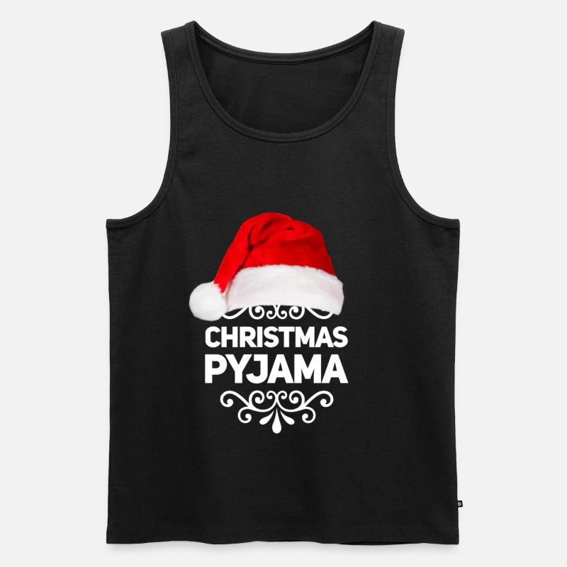 Weihnachts Pyjama - Männer Premium Bio Tank Top - Schwarz