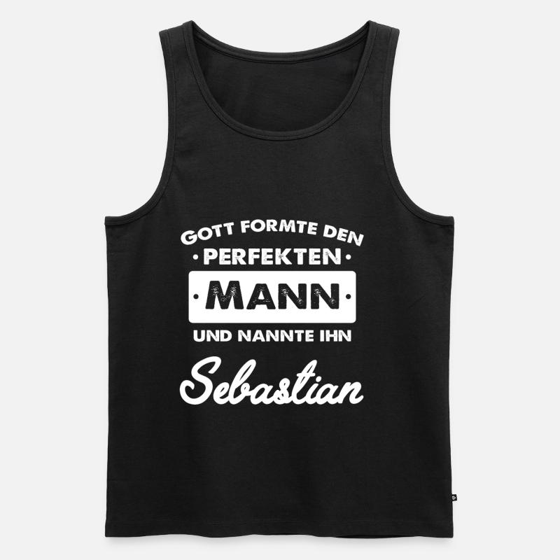 Sebastian - Men's Premium Organic Tank Top - black